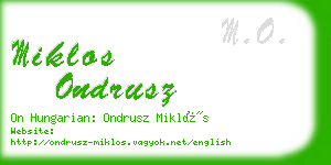 miklos ondrusz business card